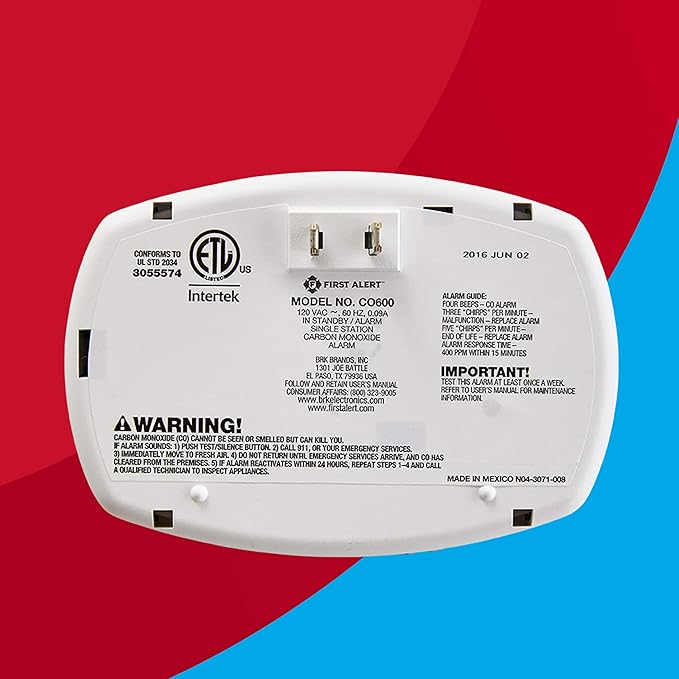 FIRST ALERT Plug-In Carbon Monoxide Detector, 6.75 x 6.9 x 9 inches - Image 4