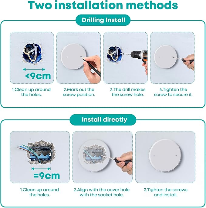 6 Pcs Smoke Detecte Cover Plate, 5 Inch Metal Round Blank Ceiling Cover Plate - Image 3