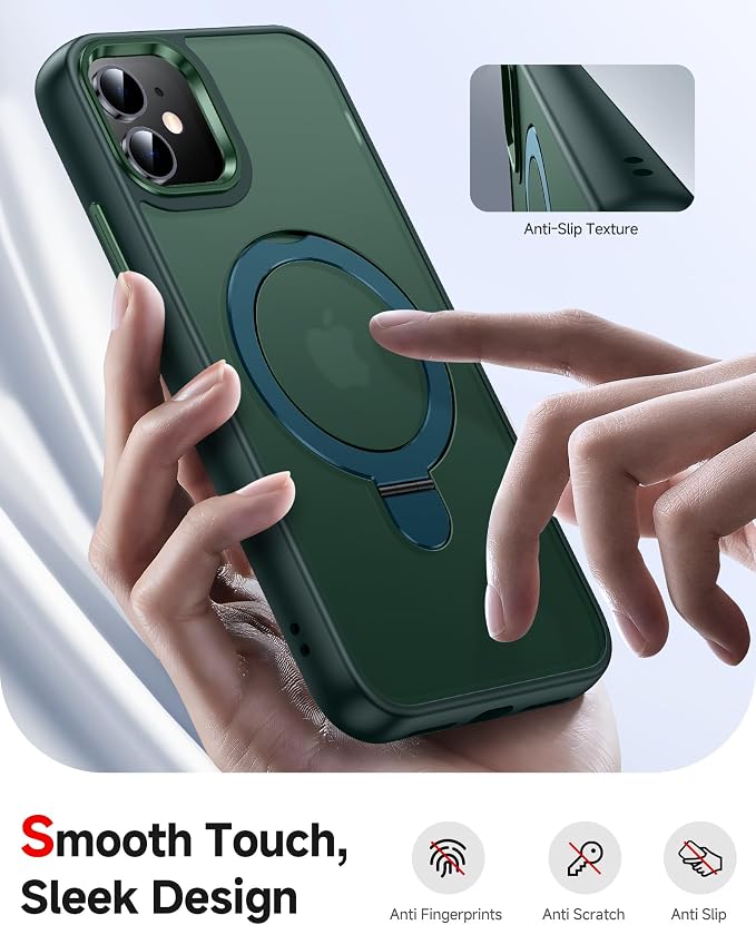 LeYi for iPhone-11 Cases with Kickstand Green for Magsafe Cover Funda para - Image 4
