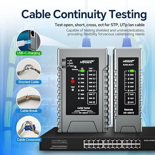 NOYAFA NF-468YS Network Cable Tester, Ethernet Cable Tester - Image 5