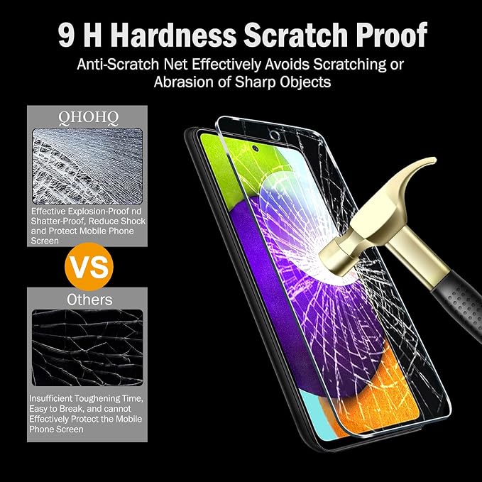 QHOHQ 3 Pack Screen Protector for Samsung Galaxy A52 4G/5G - Image 6