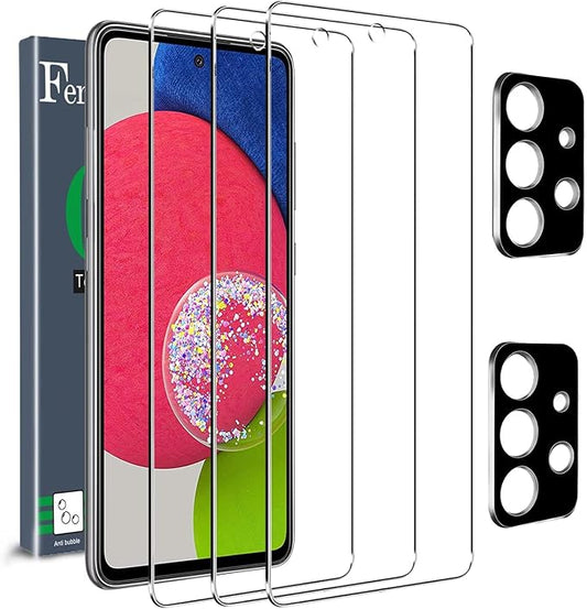 Ferilinso 3 Pack Screen Protector + 2 Pack Camera Lens Protector by Ferilinso