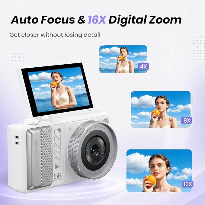 5K Digital Camera for Photography, 2026 Latest 80MP Autofocus WiFi Vlogging - Image 4