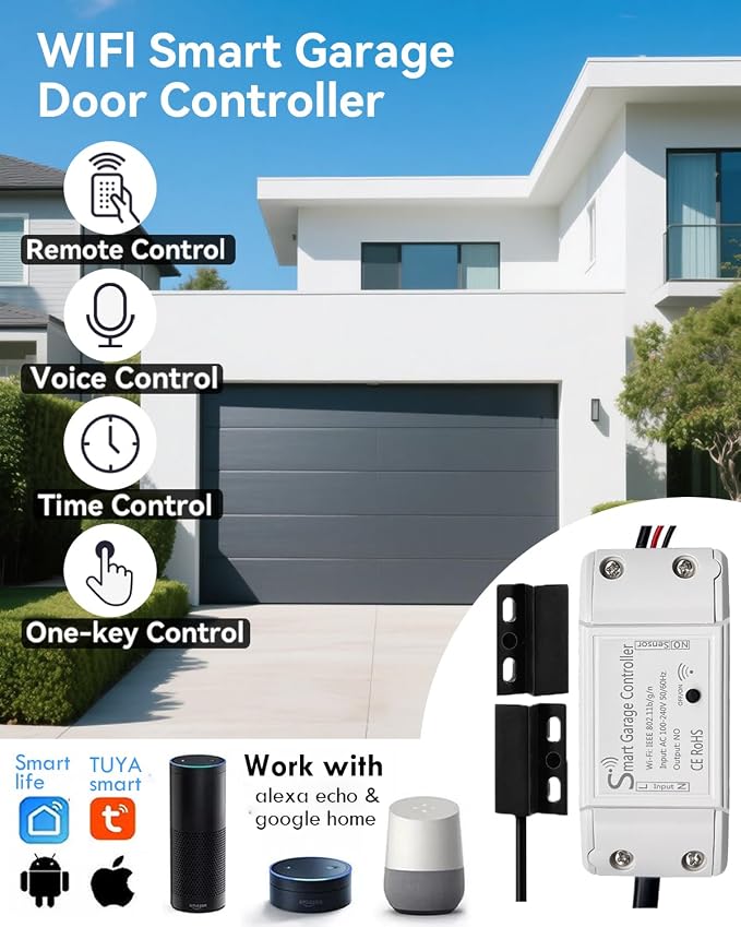 Smart Garage Door Opener, Universal WiFi Garage Door Remote Controller - Image 3