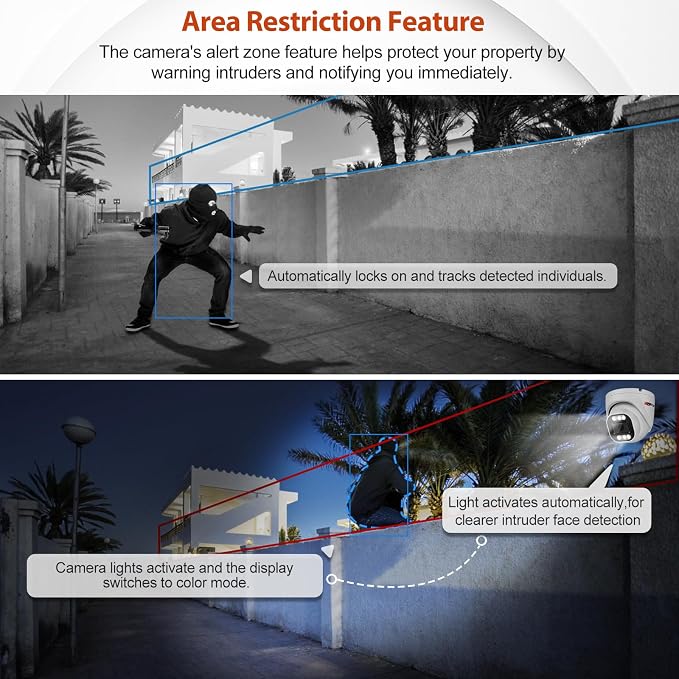 MWRCTV 8MP POE IP Camera Outdoor, 4K Turret Security Dome Camera 2.8mm Wide - Image 5