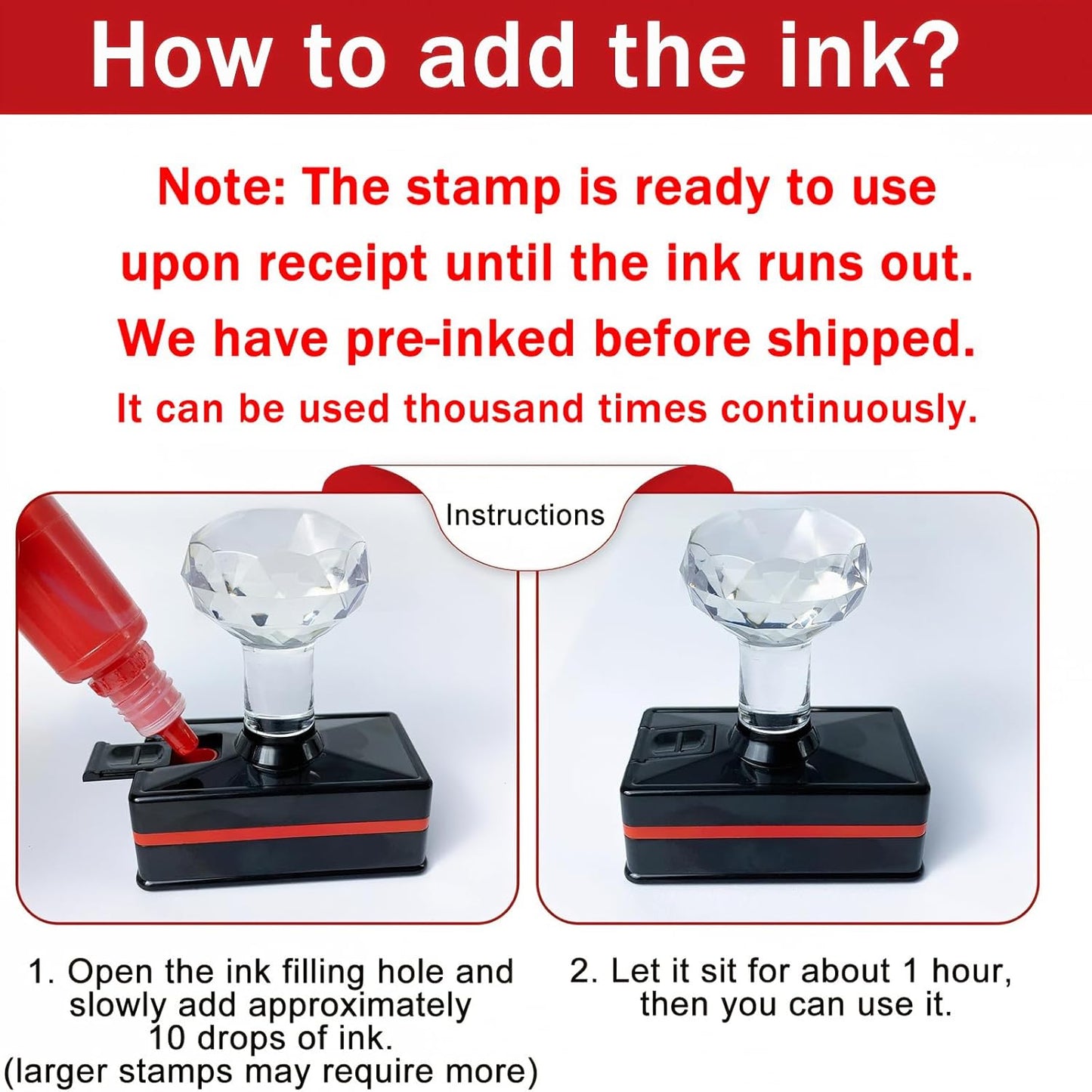 Address Stamp Self Inking Personalized 4 Lines, Custom Return Address Stamp with Clear, Consistent Impressions