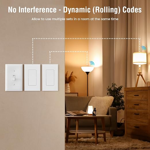SURAIELEC Wireless Wall Switch Remote Control Outlet, No Wiring, 100ft RF Range - Image 4