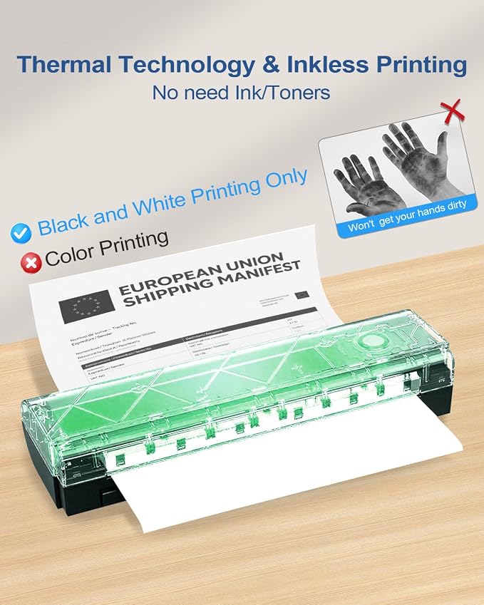 Portable Printers Wireless for Travel, Inkless Mobile Printer Work - Image 8