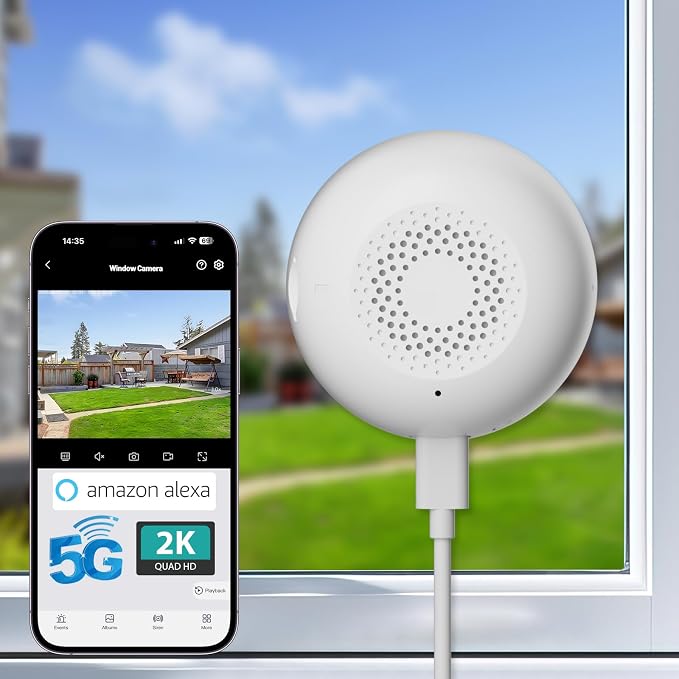 2K Window Camera, 5GHz & 2.4GHz WiFi Indoor Dome Camera by Volmees