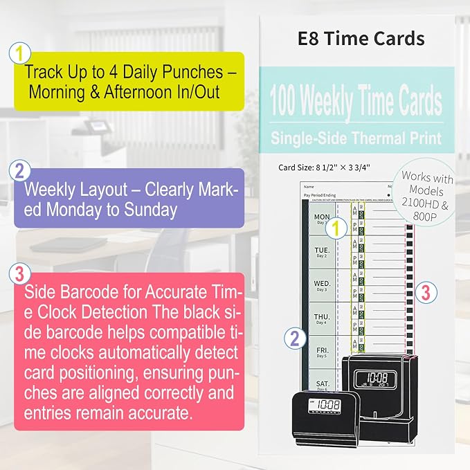 600 E8 Weekly Thermal Time Cards - Image 5