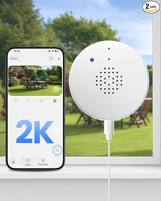 3MP 2K Window Camera, 2.4GHz WiFi 6 Window Security Camera, Smart AI Detection by AKINGUARDirect