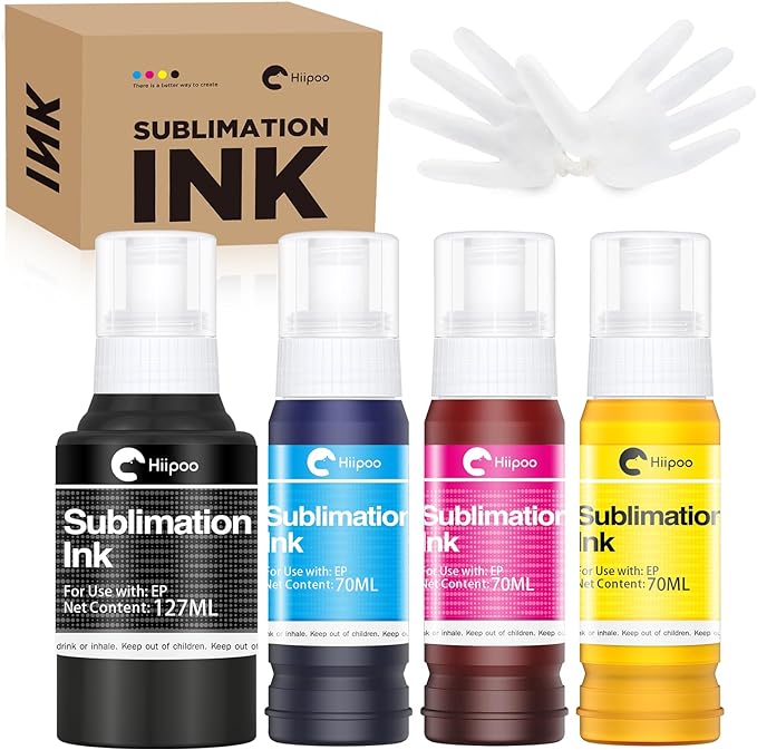 Hiipoo Sublimation Ink Refilled Bottles Compatible by Hiipoo