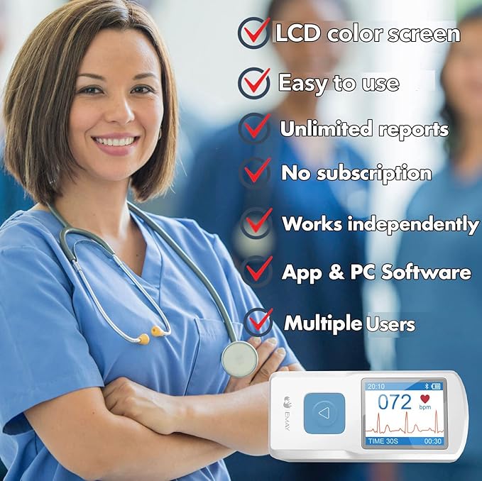 EMAY Portable ECG Monitor | Record ECG and Heart Rate | Compatible - Image 6