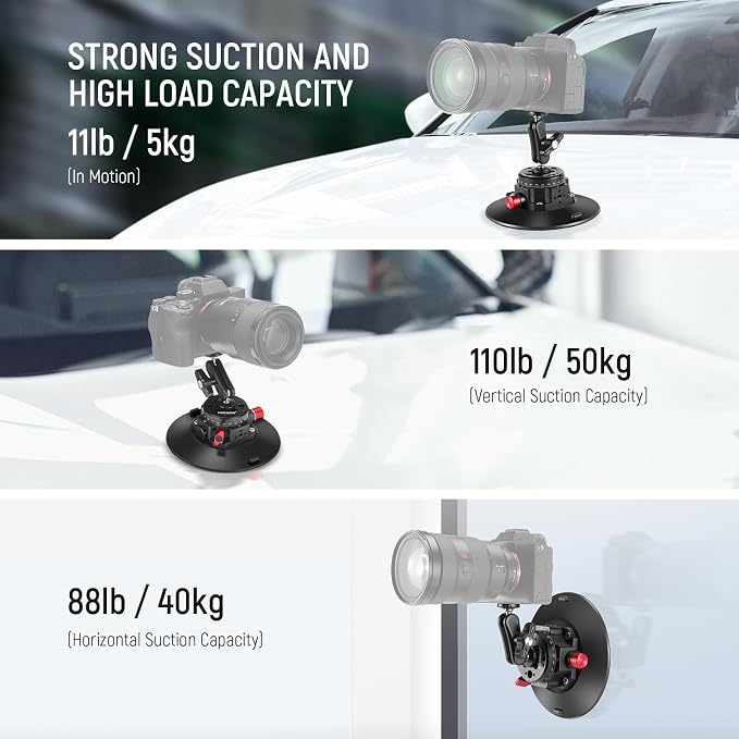 NEEWER 6" Suction Cup Camera Mount Compatible - Image 2