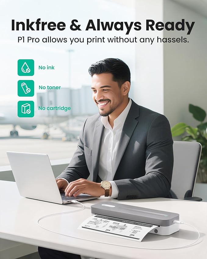 P1 Pro Portable Inkless Printer, 300 DPI Wireless Thermal Printing - Image 3