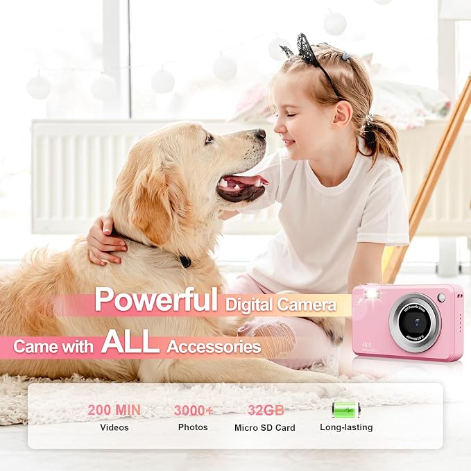 Digital Camera with 32GB Card, 48MP Compact Portable Small Point Shoot Camera - Image 5