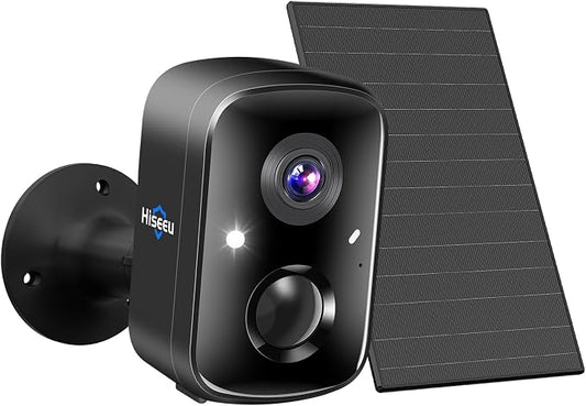Hiseeu Security Cameras Wireless Outdoor, Solar Powered 3K 4MP Surveillance by Hiseeu