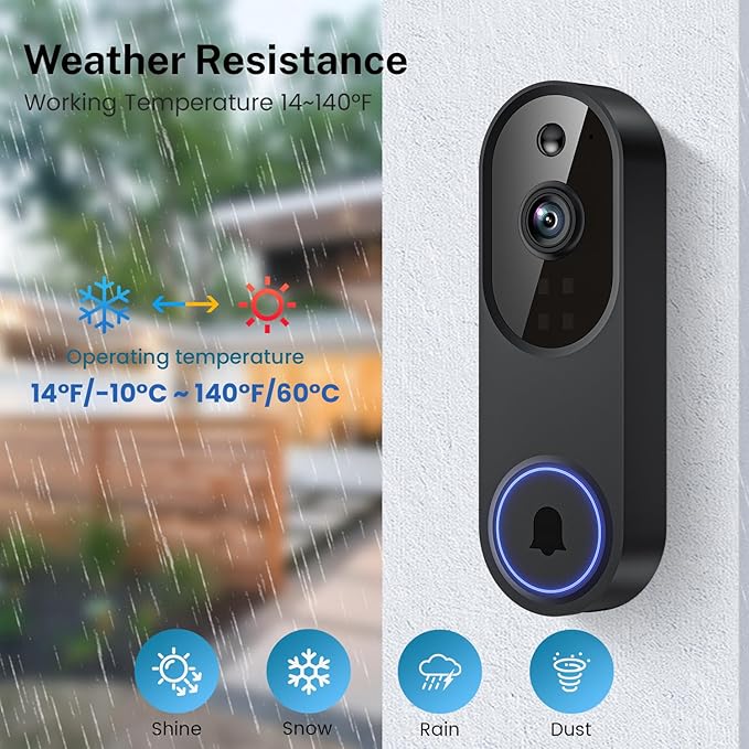Guggre Doorbell Camera M52, Security Camera Outdoor/Indoor, 1080 HD - Image 6