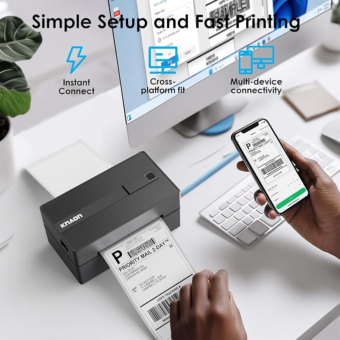 KNAON Bluetooth Thermal Shipping Label Printer, 4x6 Portable Thermal Address - Image 6