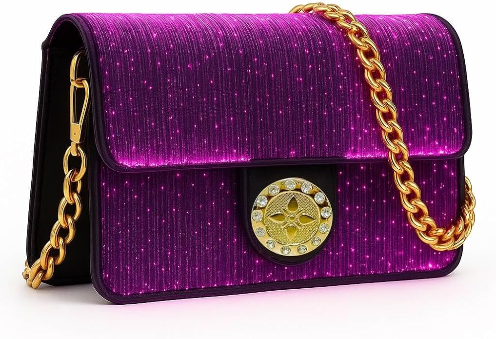 LED Bags Crossbody Purse Evening Bag Light Up Purse 7 Colors Evening Clutch by QKY