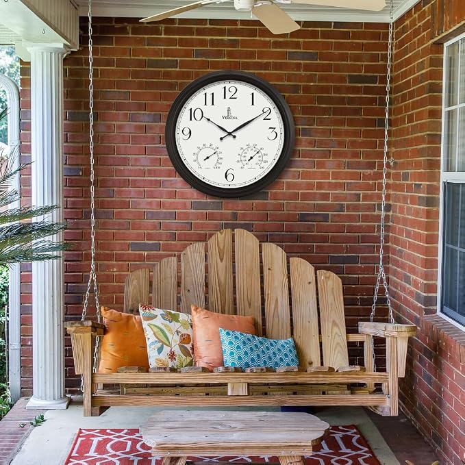 24 inch Outdoor Clocks for Patio Large Waterproof - Image 6