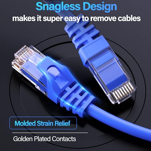 Cat6 Ethernet Cable 10Gbps 6 ft, UTP Ethernet Cable Cat 6, Flexible Bare Copper - Image 7