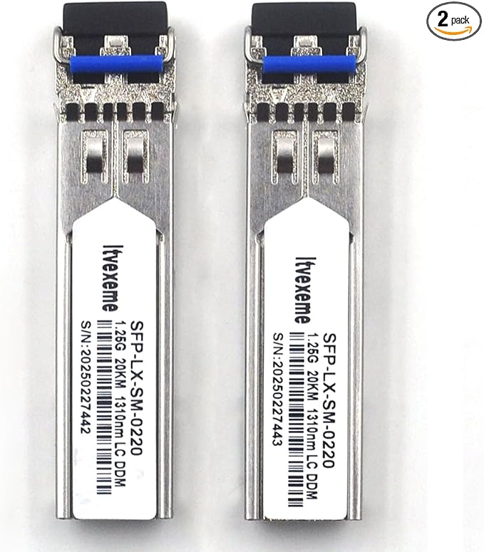 2 Pack 1.25G SFP Network Transceiver Module, 1000Base-LX Single Mode, 1310nm SMF by Unknown