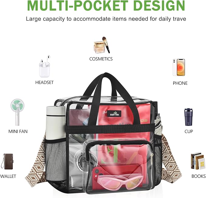MAY TREE Clear Bag for Stadium Events, Transparent Bag for Concert Sports Gym - Image 5