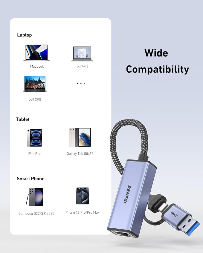 BENFEI USB Ethernet Adapter 1000 Mbps, Mac OS - Image 7