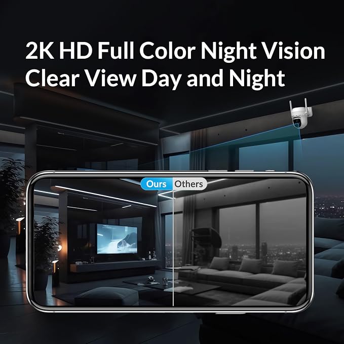 Vicohome 2K Solar Wireless WiFi Security Cameras Outdoor, 355° PTZ, Solar & - Image 6