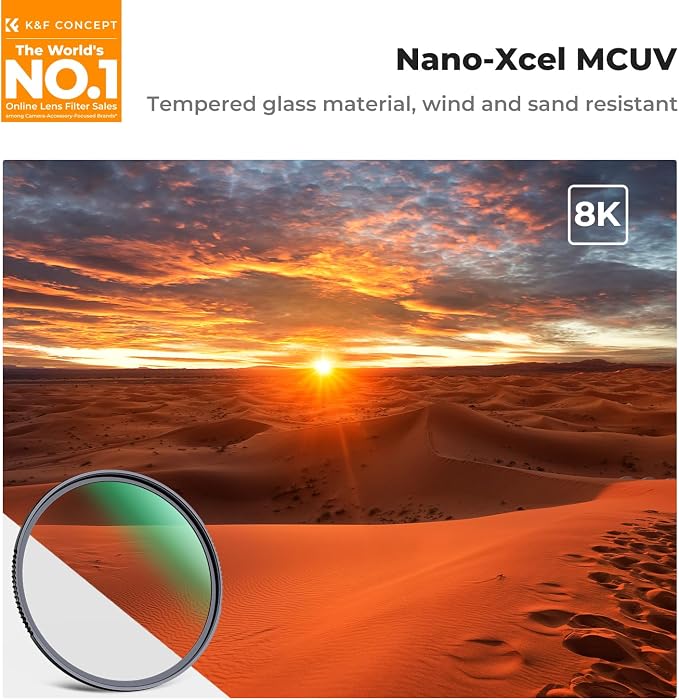 K&F CONCEPT 46mm MC UV Protection Filter Shockproof Tempered Optical Glass - Image 2