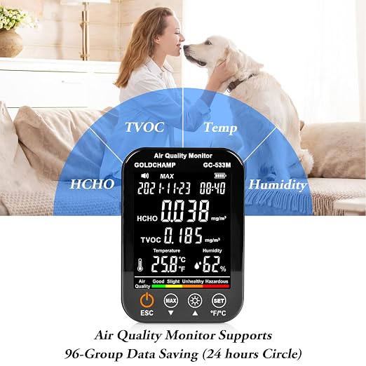 4in1 Air Quality Monitor Indoor Formaldehyde Detector Test HCHO/TVOC/Temp - Image 6