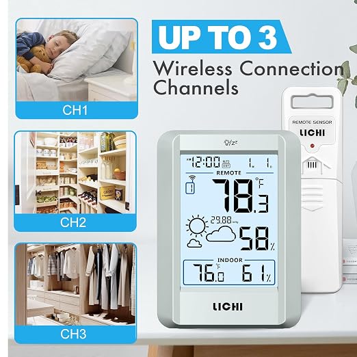 Indoor Outdoor Thermometer Wireless Weather Station External Thermometer - Image 3