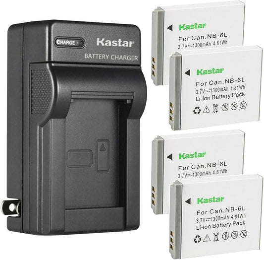 Kastar 4-Pack Battery and AC Wall Charger Replacement by Kastar