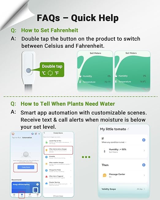 Smart WiFi Soil Moisture Meter for Plants, 2-in-1 Sensor - Image 3