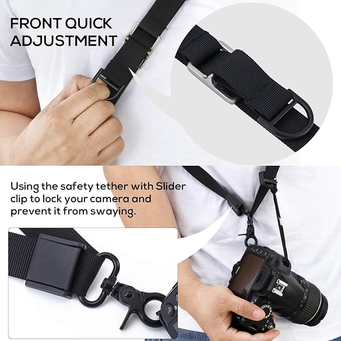 waka Camera Neck Strap with Quick Release and Safety Tether, Adjustable Camera - Image 5