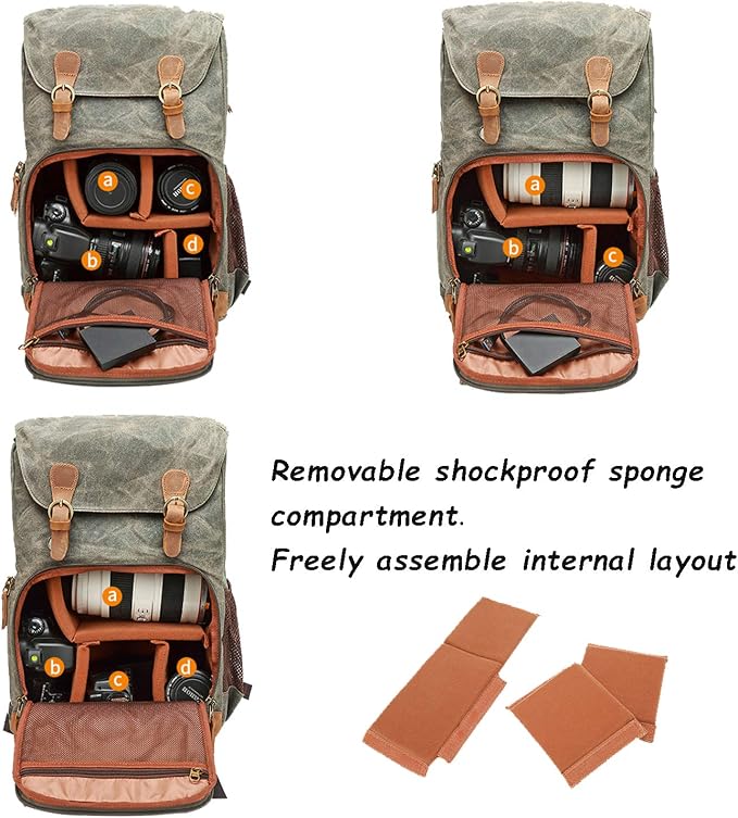 UBAYMAX Camera Backpack, DSLR SLR Waterproof Canvas Camera Bags Rucksack 15.6 - Image 4