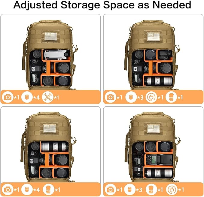 MOSISO Camera Backpack, DSLR/SLR/Mirrorless Tactical Camera Bag Case - Image 3