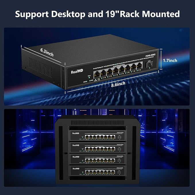 9 Port 2.5G Gigabit PoE Web Managed Switch, 8 Port POE + 1* 10G SFP, IEEE - Image 7