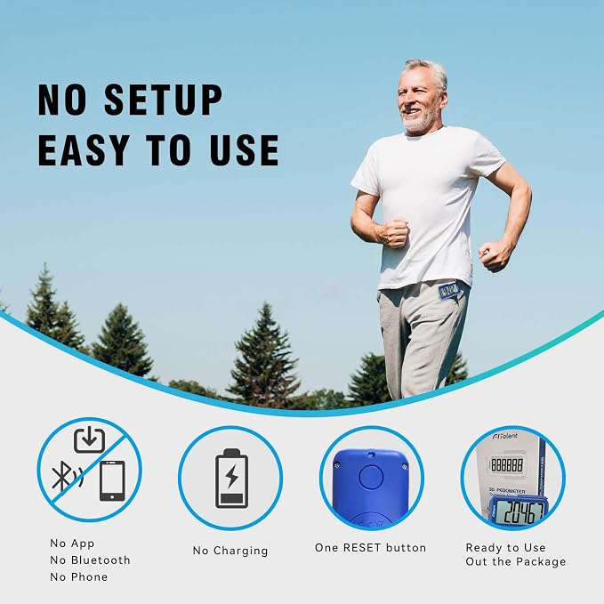 Pedometer for Walking Steps, 3D Accurate Simple Pedometer, Step Counter for Men - Image 4