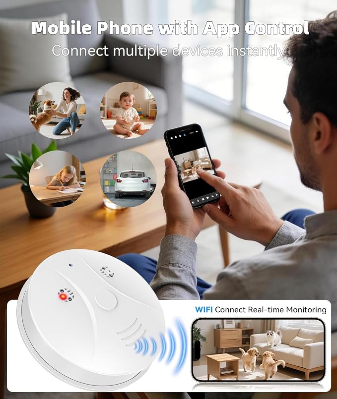 1080P HD Wireless WiFi Camera Smoke Detector - Image 8