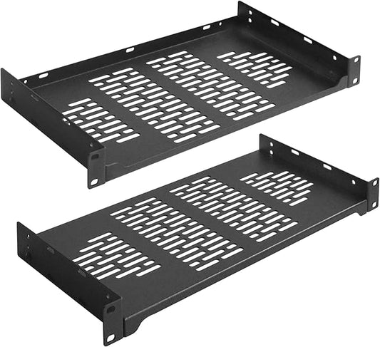 RIVECO 2 PCS 8” Rack Shelves for 19 inches Network Rack & Cabinets, 1U Rack by RIVECO