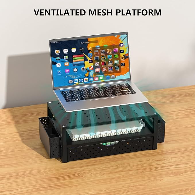 WALI Monitor Stand Riser with Drawer and 2 Pen Holders, Desk Organizers and - Image 4
