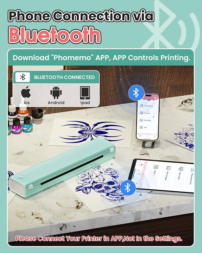 Phomemo Tattoo Stencil Printer, M08F Wireless Thermal Tattoo Printer - Image 3