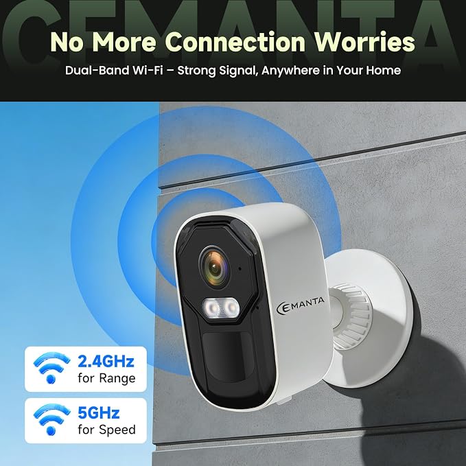 2K Security Camera Wireless Outdoor, Free Cloud Storage, 2.4G/5Ghz WiFi - Image 3
