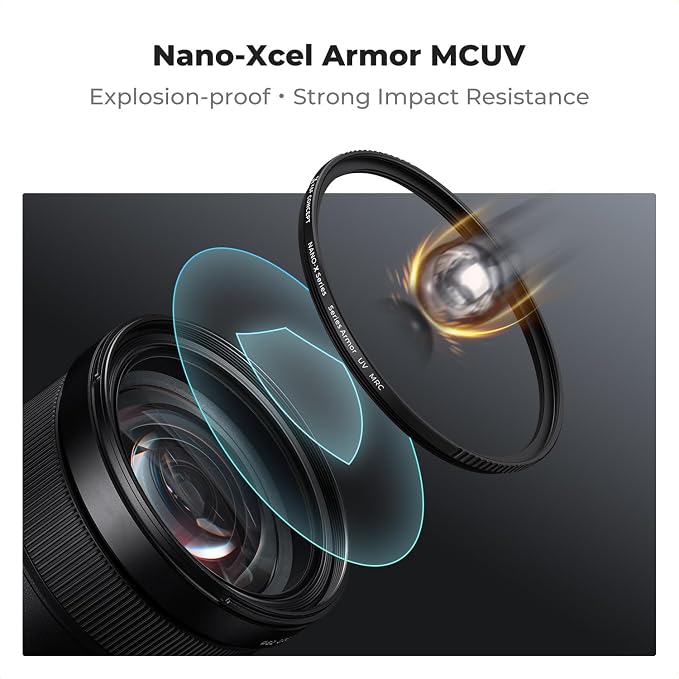 K&F CONCEPT 82mm Explosive-Proof MCUV Lens Protection Filter 28 Multi-Layer - Image 2