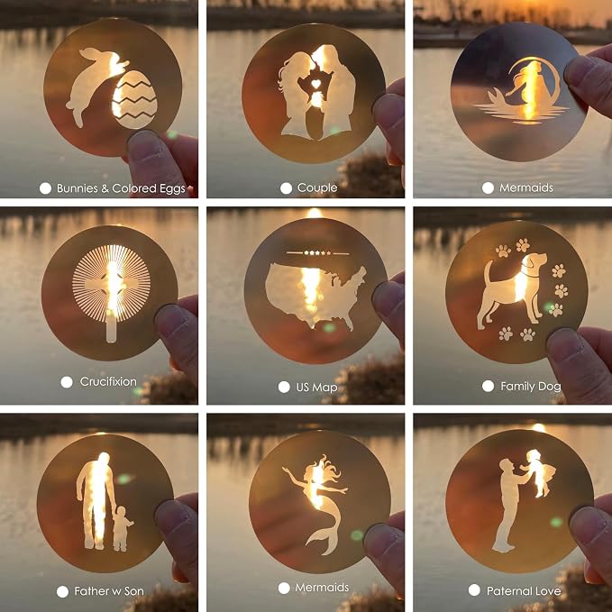 20Pcs Unique Round Gobos Kit for Optical Snoot, 66mm/2.6in Metal Plate Patterns - Image 4