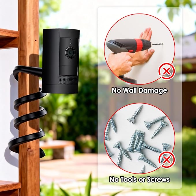 2Pack Flexible Twist Mount for Ring Stick Up Cam Battery/Plug-in 3rd Gen/Ring - Image 5