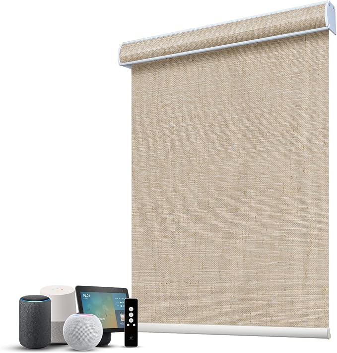 SmartWings Motorized 100% Blackout Shades Blinds, Custom Size, Cordless Window by SmartWings