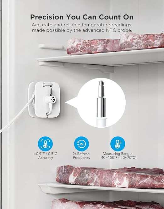 GoveeLife Refrigerator Freezer Thermometer 1 Pack, Smart APP Alerts - Image 5